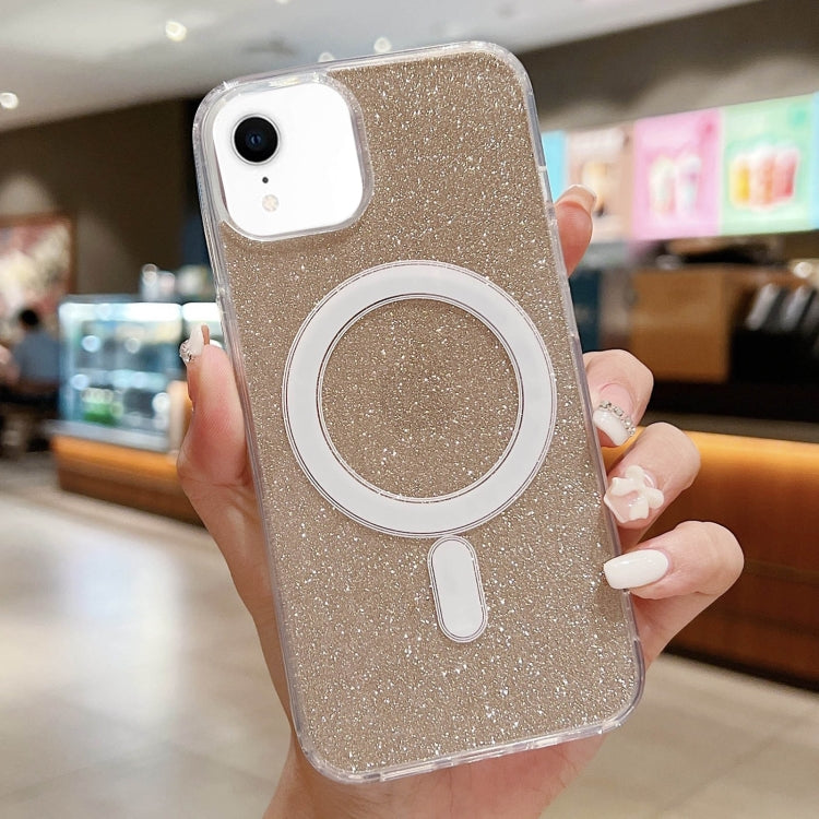 For iPhone XR Acrylic Transparent Glitter MagSafe Phone Case