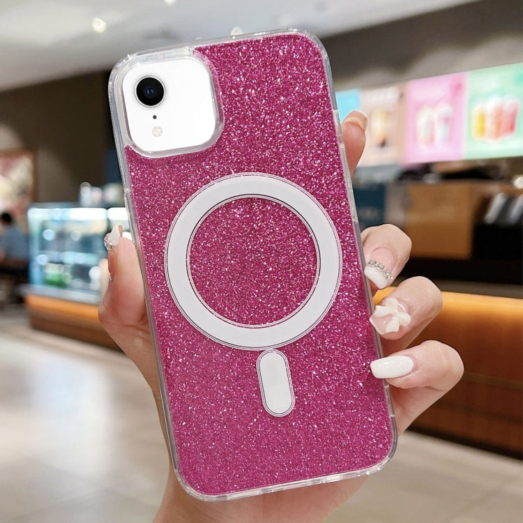 For iPhone XR Acrylic Transparent Glitter MagSafe Phone Case