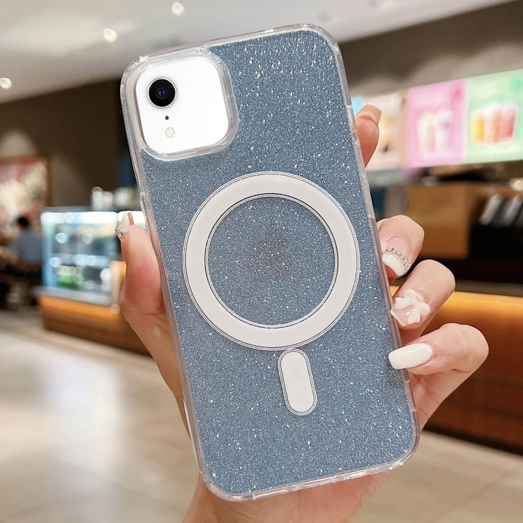 For iPhone XR Acrylic Transparent Glitter MagSafe Phone Case