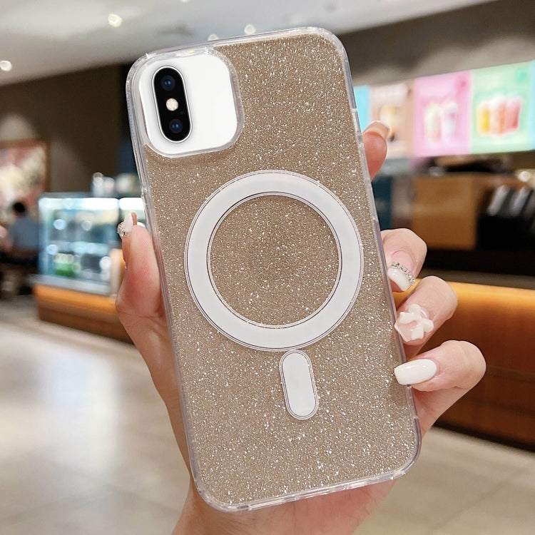 For iPhone XS Max Acrylic Transparent Glitter MagSafe Phone Case