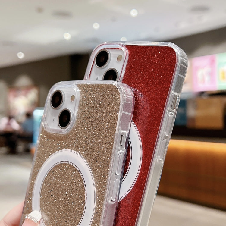 For iPhone 16 Pro Acrylic Transparent Glitter MagSafe Phone Case