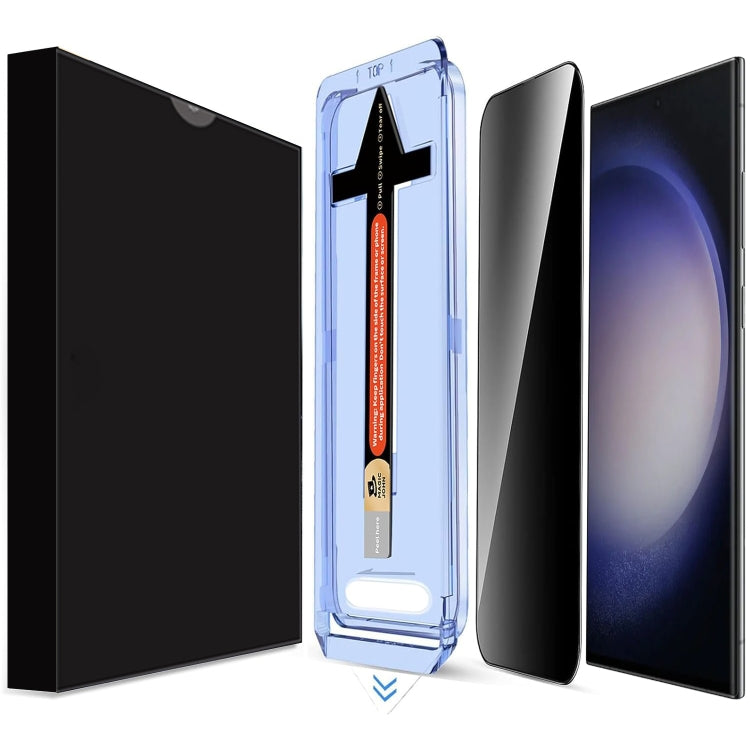 For Samsung Galaxy S23 Ultra 5G LK Easy Install Privacy Tempered Glass Film - Black