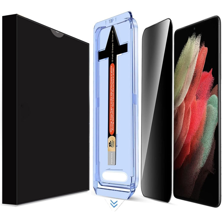 For Samsung Galaxy S21 Ultra 5G LK Easy Install Privacy Tempered Glass Film - Black