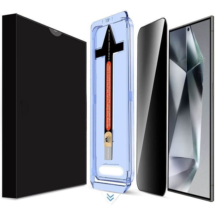 For Samsung Galaxy S25 Ultra 5G LK Easy Install Privacy Tempered Glass Film - Black
