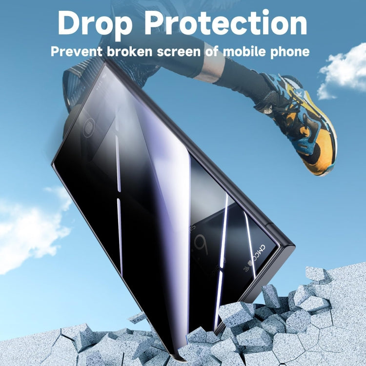 For Samsung Galaxy S23 Ultra 5G LK Easy Install Privacy Tempered Glass Film - Black