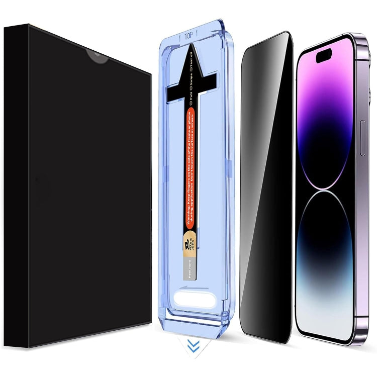 For iPhone 14 Pro LK Easy Install Privacy Tempered Glass Film - Black