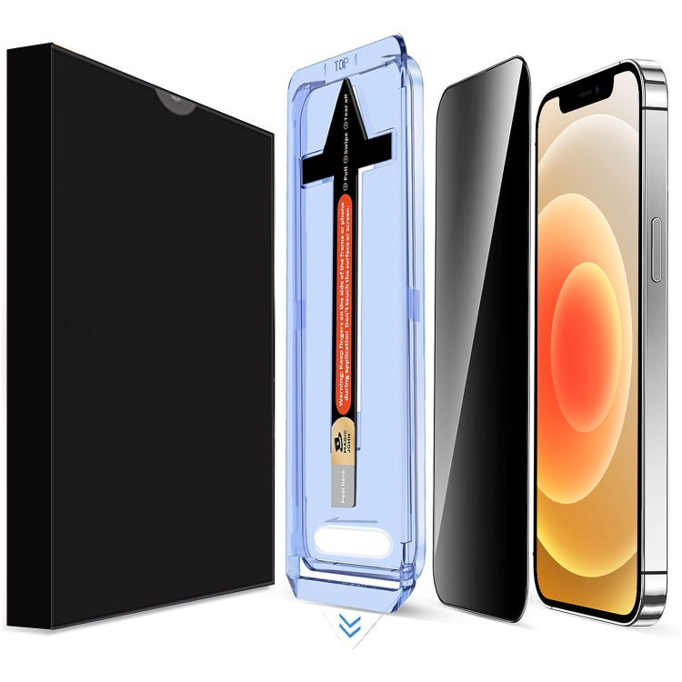 For iPhone 12 / 12 Pro LK Easy Install Privacy Tempered Glass Film - Black