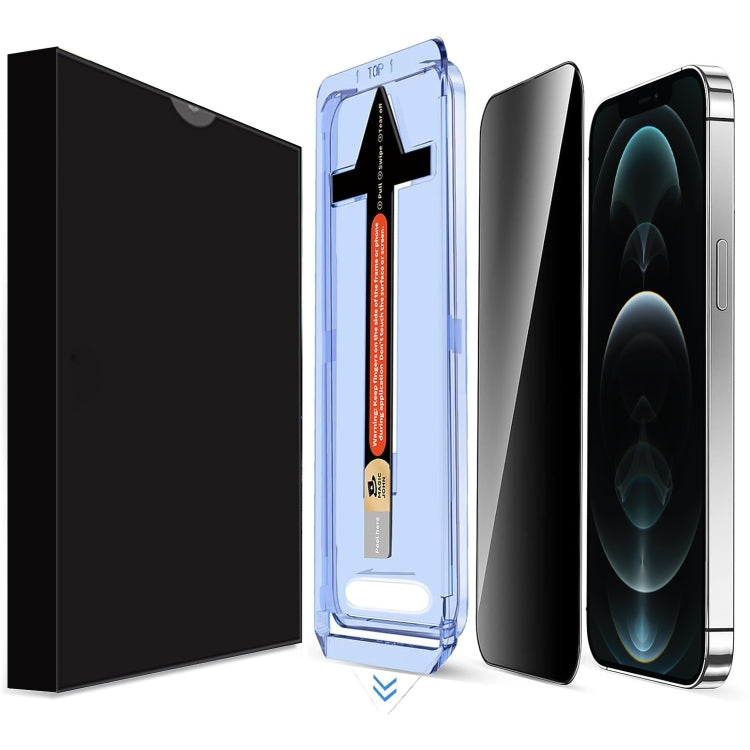 For iPhone 12 Pro Max LK Easy Install Privacy Tempered Glass Film - Black
