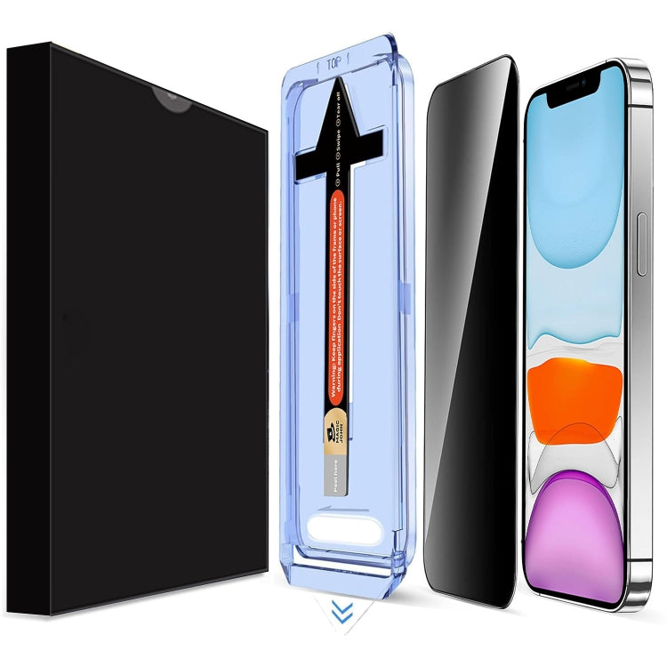 For iPhone 11 LK Easy Install Privacy Tempered Glass Film - Black