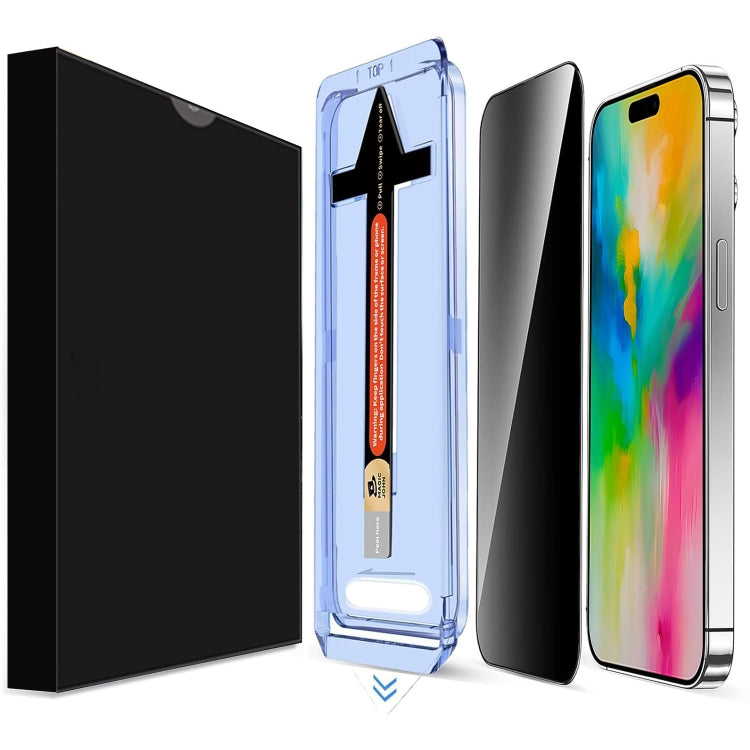 For iPhone 16 Pro Max LK Easy Install Privacy Tempered Glass Film - Black