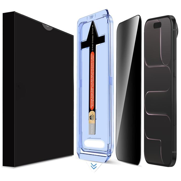 For iPhone Air LK Easy Install Privacy Tempered Glass Film - Black