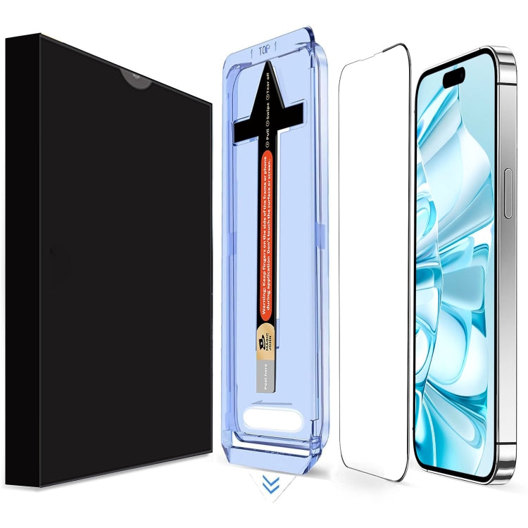 For iPhone 16 LK Easy Install HD Tempered Glass Film - Black