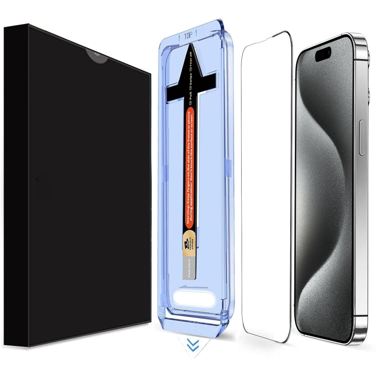 For iPhone 15 Pro LK Easy Install HD Tempered Glass Film - Black