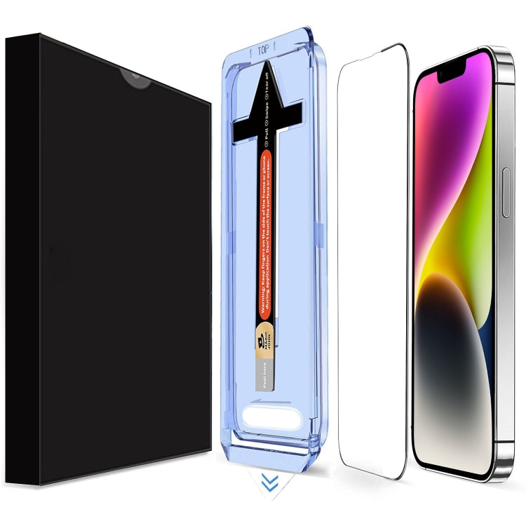 For iPhone 14 Plus LK Easy Install HD Tempered Glass Film - Black