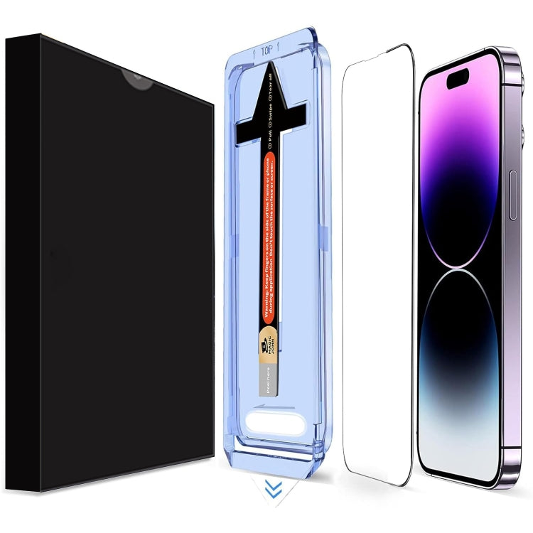 For iPhone 14 Pro LK Easy Install HD Tempered Glass Film - Black