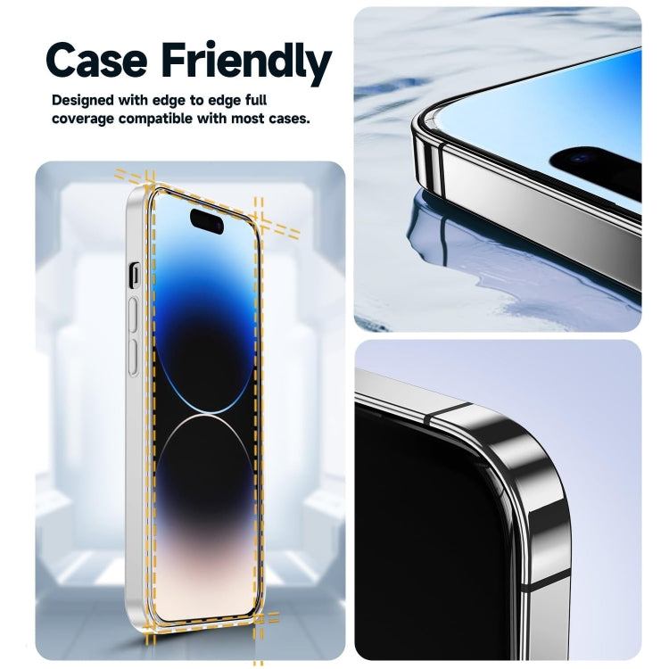 For iPhone 15 LK Easy Install HD Tempered Glass Film - Black