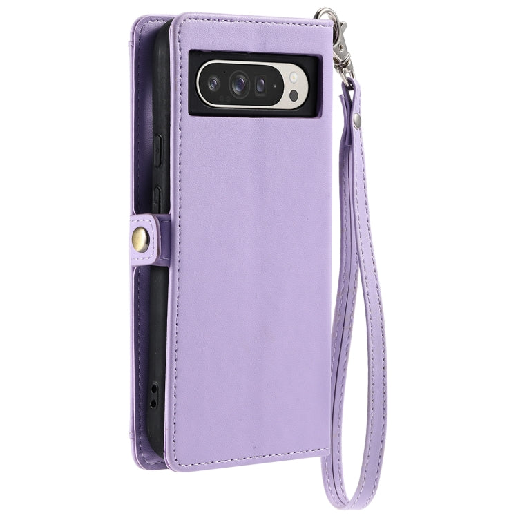 For Google Pixel 9 Pro XL Wallet Multi-card Slot Leather Phone Case with Lanyard