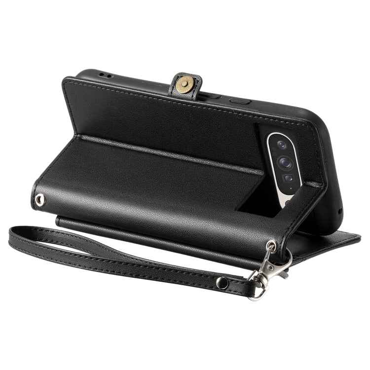 For Google Pixel 9 Pro XL Wallet Multi-card Slot Leather Phone Case with Lanyard