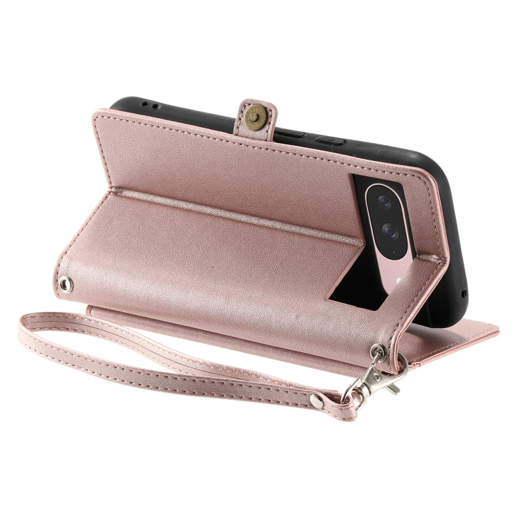 For Google Pixel 9 / 9 Pro Wallet Multi-card Slot Leather Phone Case with Lanyard
