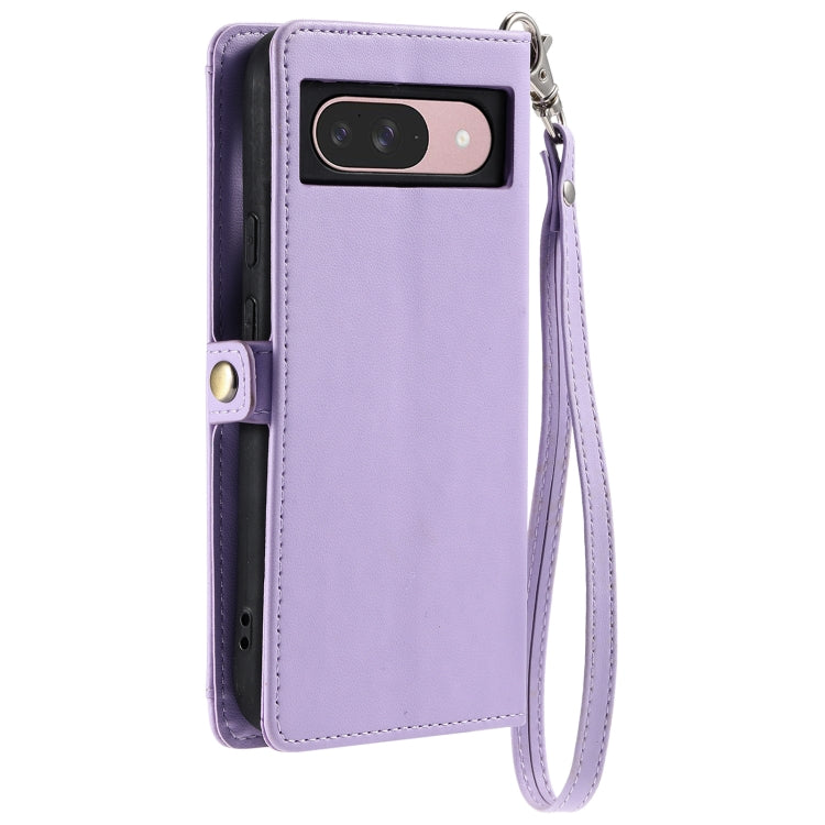 For Google Pixel 9 / 9 Pro Wallet Multi-card Slot Leather Phone Case with Lanyard