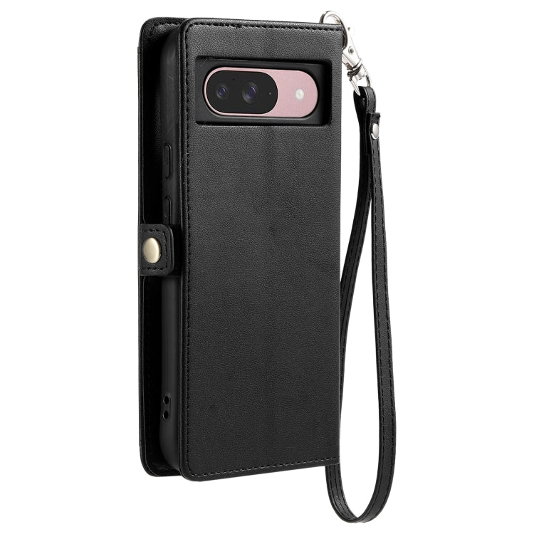 For Google Pixel 9 / 9 Pro Wallet Multi-card Slot Leather Phone Case with Lanyard