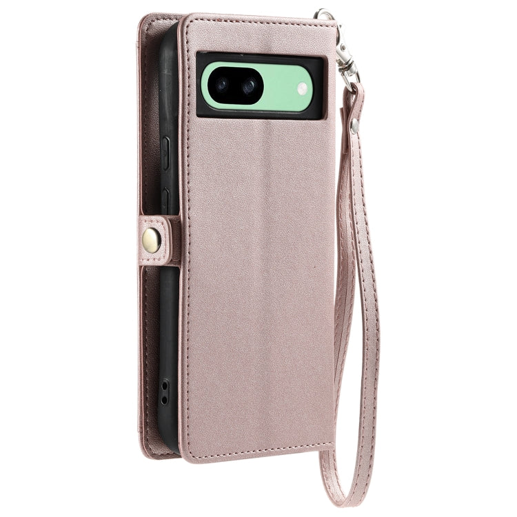 For Google Pixel 8a Wallet Multi-card Slot Leather Phone Case with Lanyard