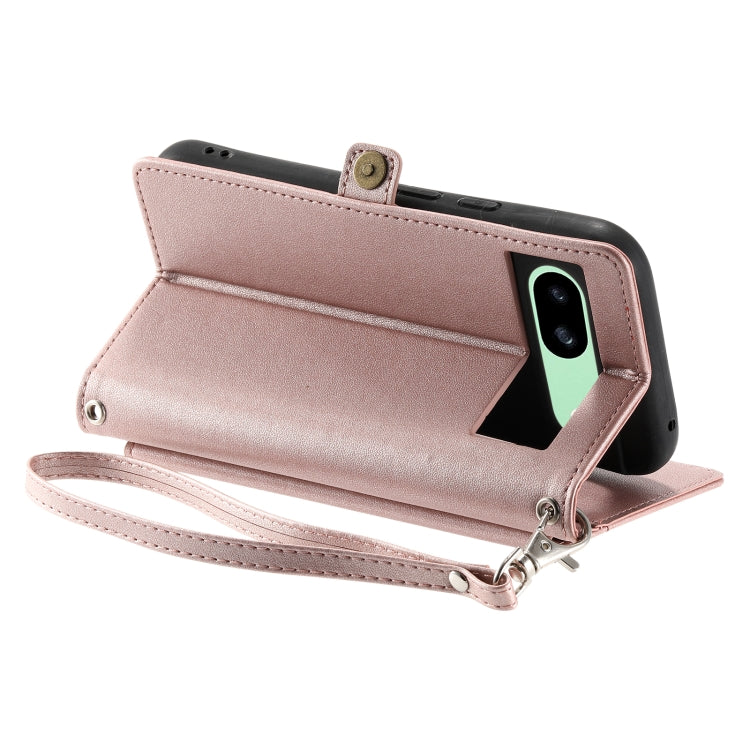 For Google Pixel 8a Wallet Multi-card Slot Leather Phone Case with Lanyard