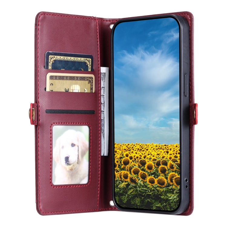 For Google Pixel 8a Wallet Multi-card Slot Leather Phone Case with Lanyard