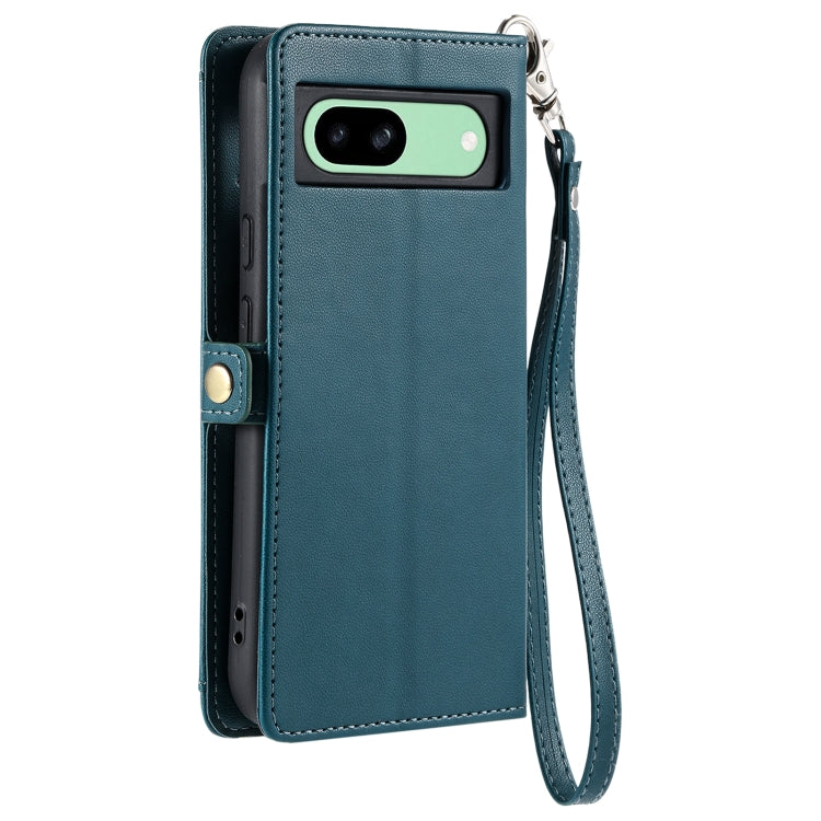 For Google Pixel 8a Wallet Multi-card Slot Leather Phone Case with Lanyard