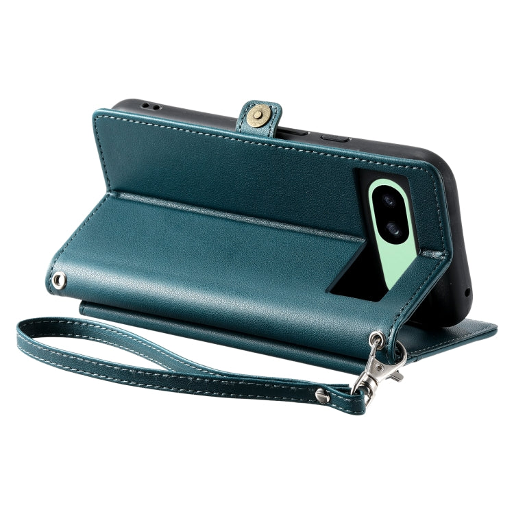 For Google Pixel 8a Wallet Multi-card Slot Leather Phone Case with Lanyard