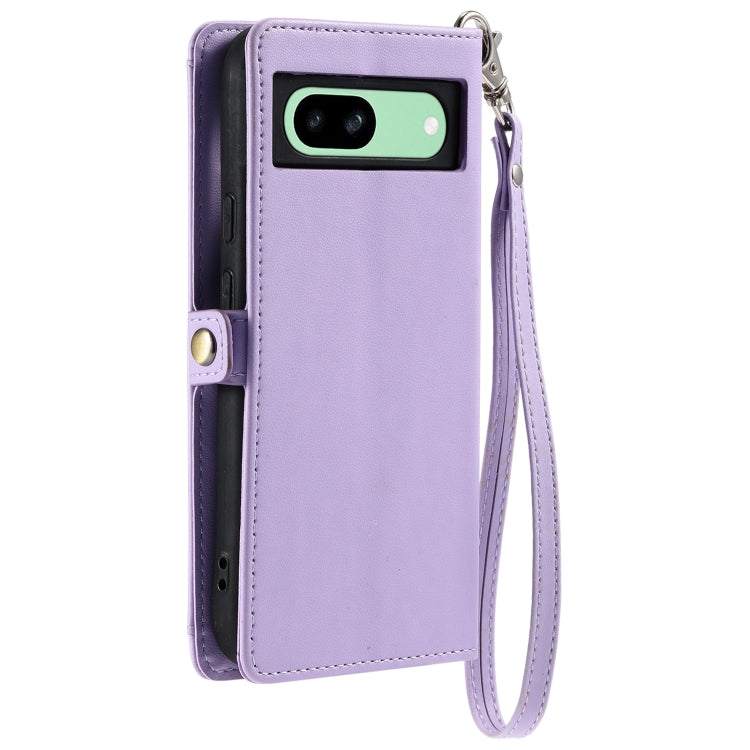 For Google Pixel 8a Wallet Multi-card Slot Leather Phone Case with Lanyard