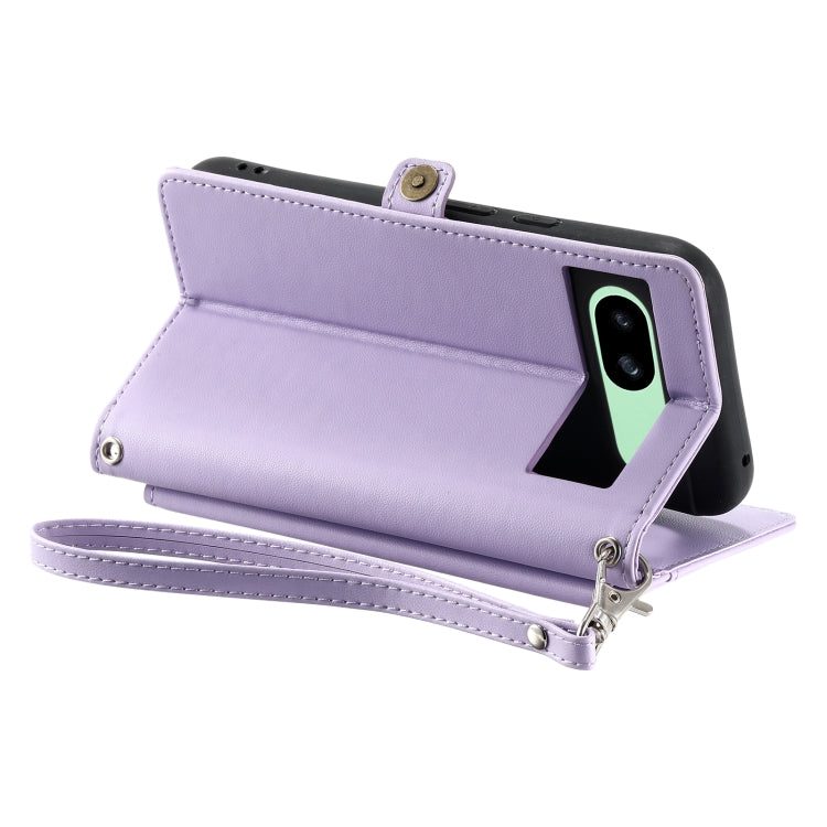 For Google Pixel 8a Wallet Multi-card Slot Leather Phone Case with Lanyard