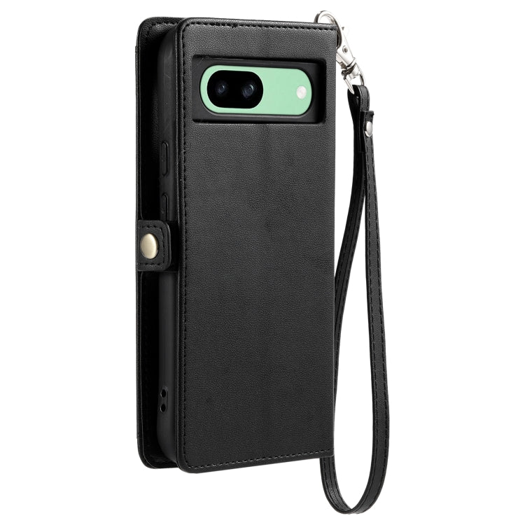 For Google Pixel 8a Wallet Multi-card Slot Leather Phone Case with Lanyard