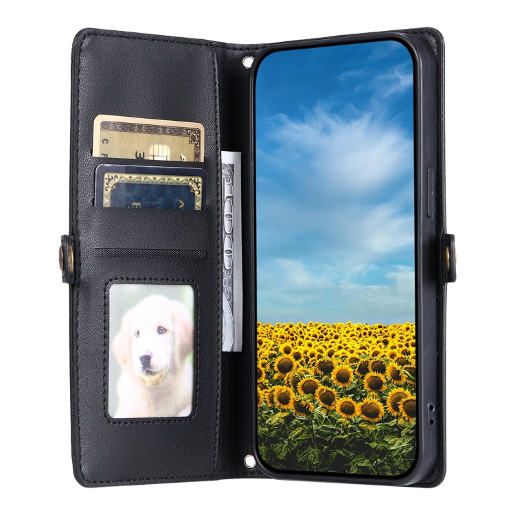 For Google Pixel 8a Wallet Multi-card Slot Leather Phone Case with Lanyard
