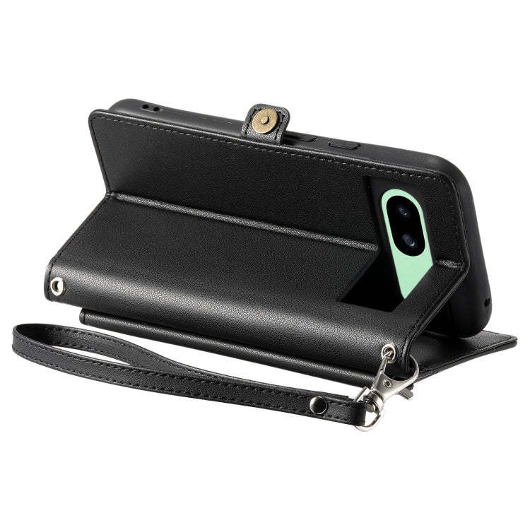 For Google Pixel 8a Wallet Multi-card Slot Leather Phone Case with Lanyard