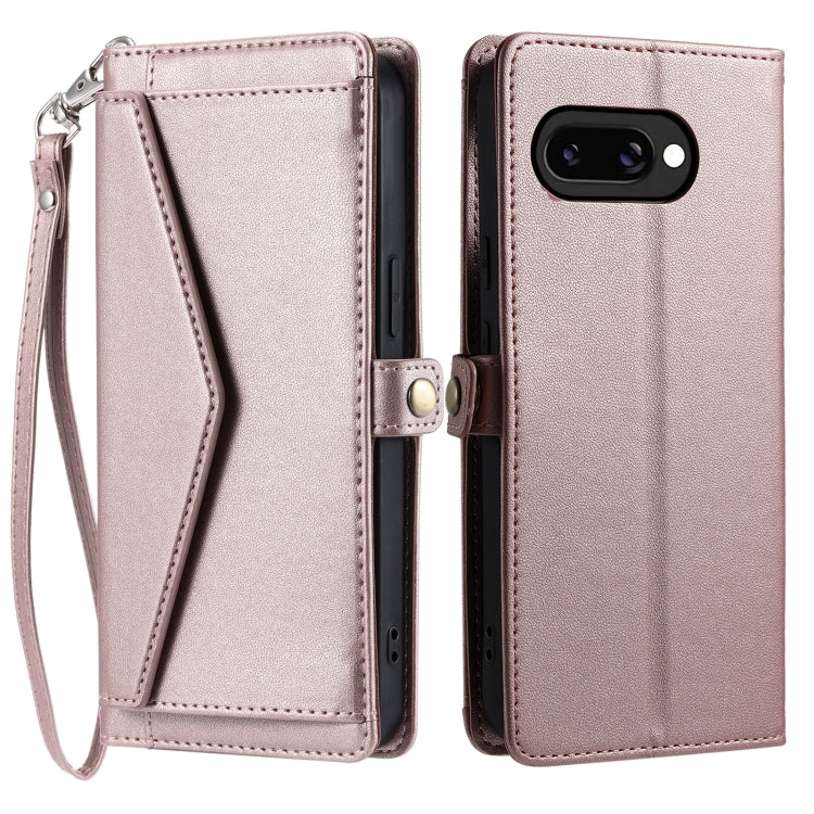 For Google Pixel 9a Wallet Multi-card Slot Leather Phone Case with Lanyard