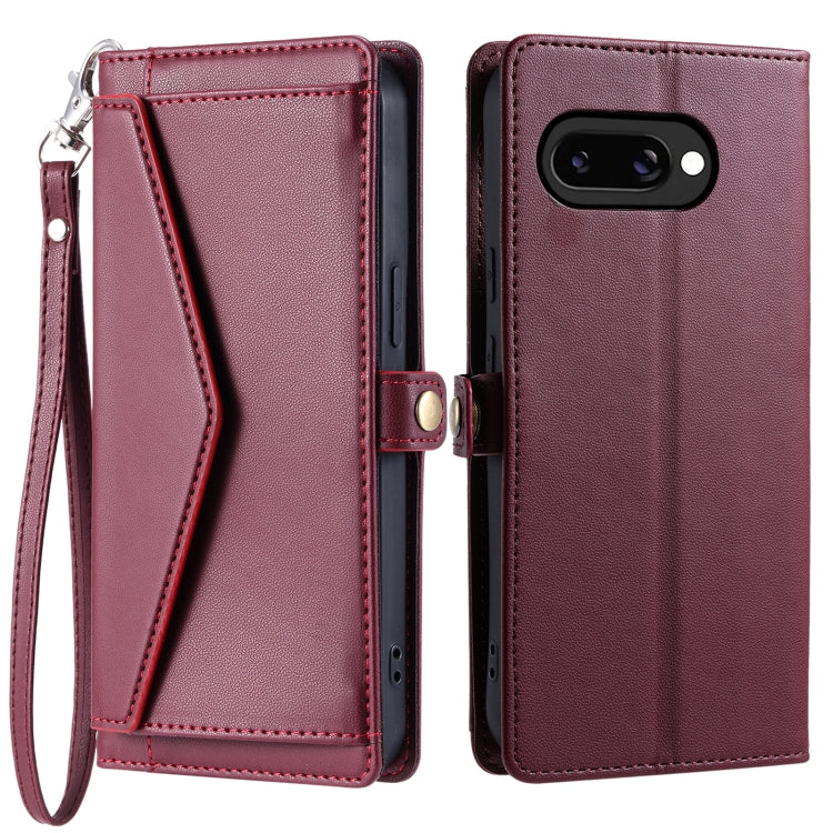 For Google Pixel 9a Wallet Multi-card Slot Leather Phone Case with Lanyard