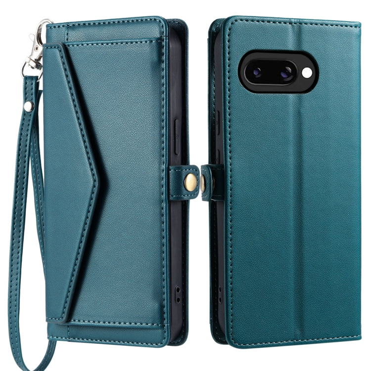 For Google Pixel 9a Wallet Multi-card Slot Leather Phone Case with Lanyard