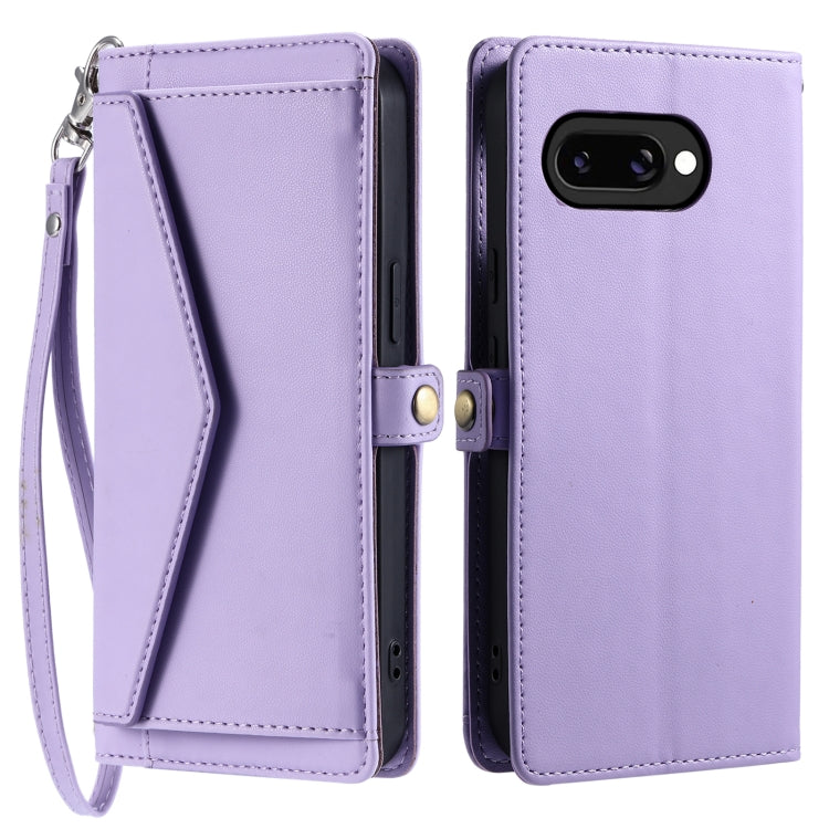 For Google Pixel 9a Wallet Multi-card Slot Leather Phone Case with Lanyard