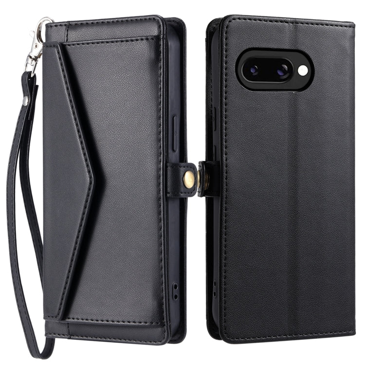 For Google Pixel 9a Wallet Multi-card Slot Leather Phone Case with Lanyard