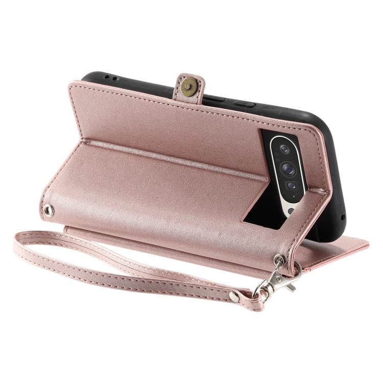 For Google Pixel 10 Pro XL Wallet Multi-card Slot Leather Phone Case with Lanyard