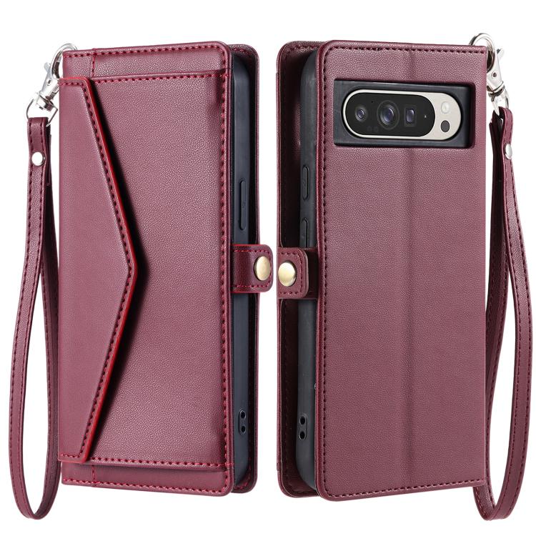 For Google Pixel 10 Pro XL Wallet Multi-card Slot Leather Phone Case with Lanyard