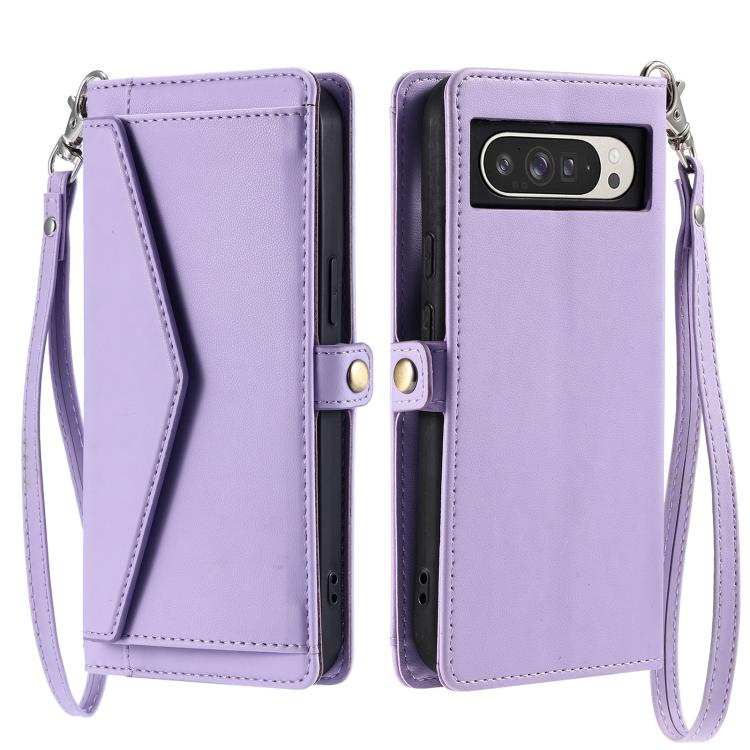 For Google Pixel 10 Pro XL Wallet Multi-card Slot Leather Phone Case with Lanyard