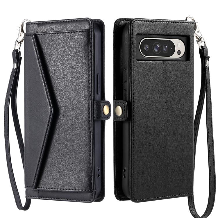 For Google Pixel 10 Pro XL Wallet Multi-card Slot Leather Phone Case with Lanyard