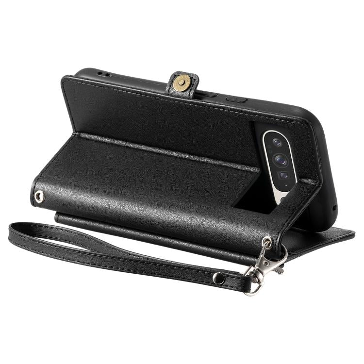 For Google Pixel 10 Pro XL Wallet Multi-card Slot Leather Phone Case with Lanyard