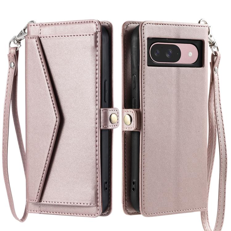 For Google Pixel 10 / 10 Pro Wallet Multi-card Slot Leather Phone Case with Lanyard