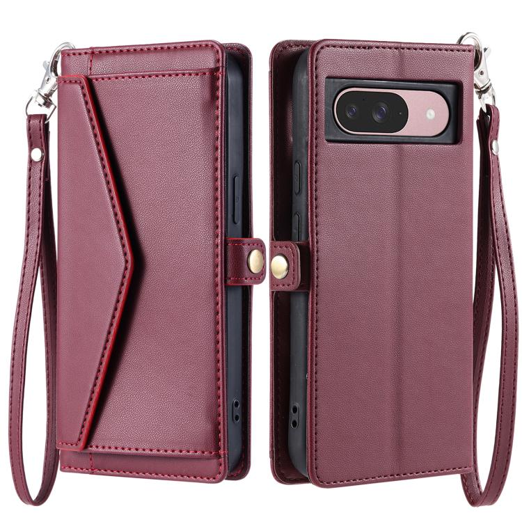For Google Pixel 10 / 10 Pro Wallet Multi-card Slot Leather Phone Case with Lanyard