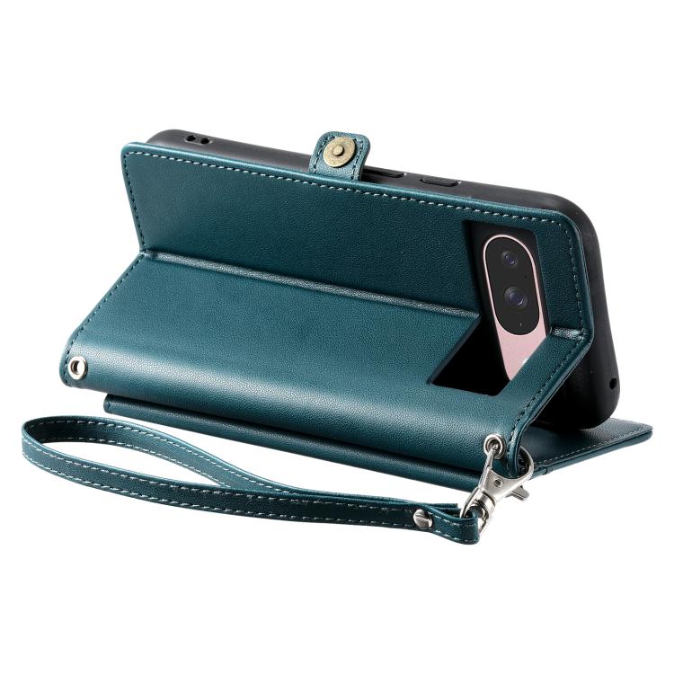 For Google Pixel 10 / 10 Pro Wallet Multi-card Slot Leather Phone Case with Lanyard