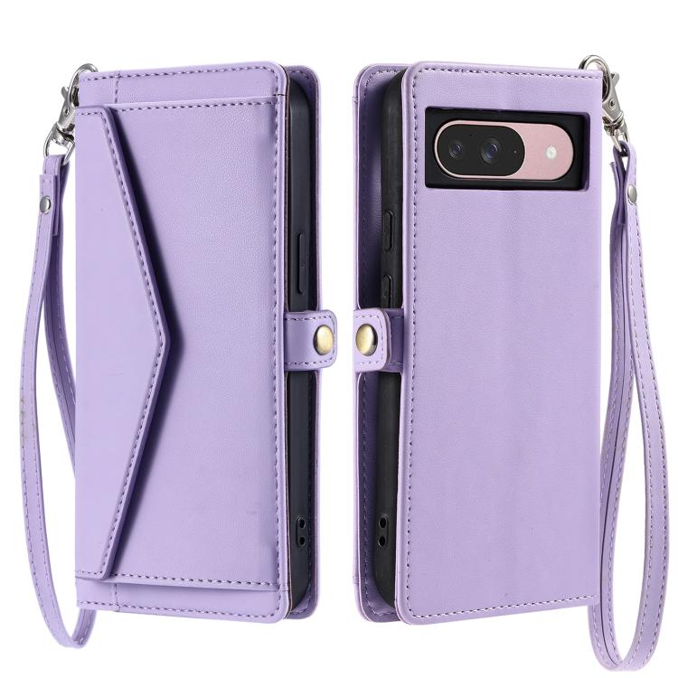 For Google Pixel 10 / 10 Pro Wallet Multi-card Slot Leather Phone Case with Lanyard