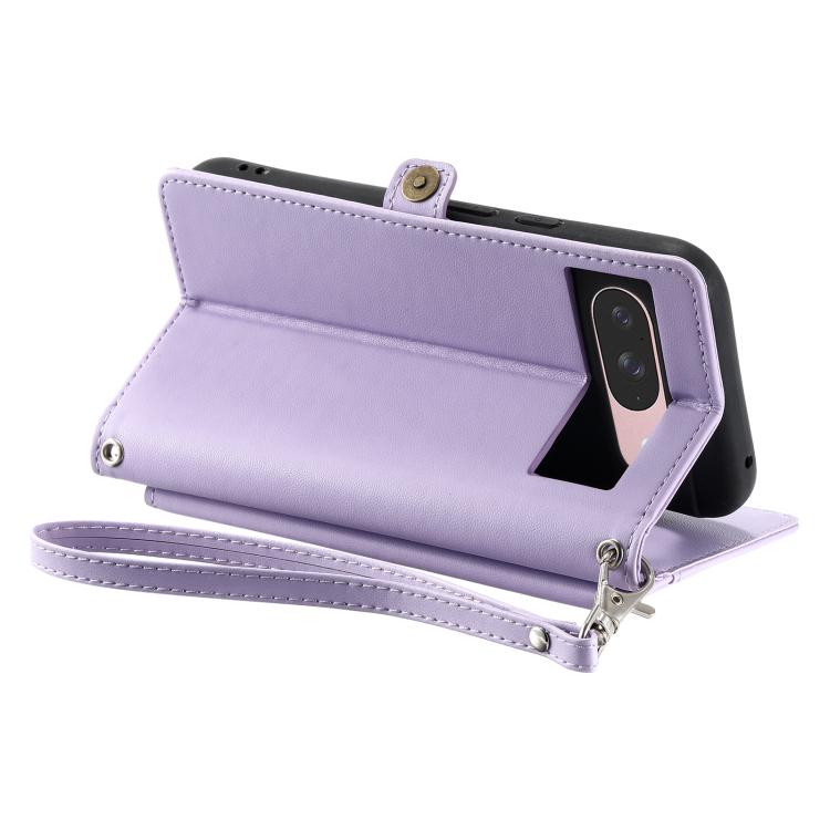 For Google Pixel 10 / 10 Pro Wallet Multi-card Slot Leather Phone Case with Lanyard